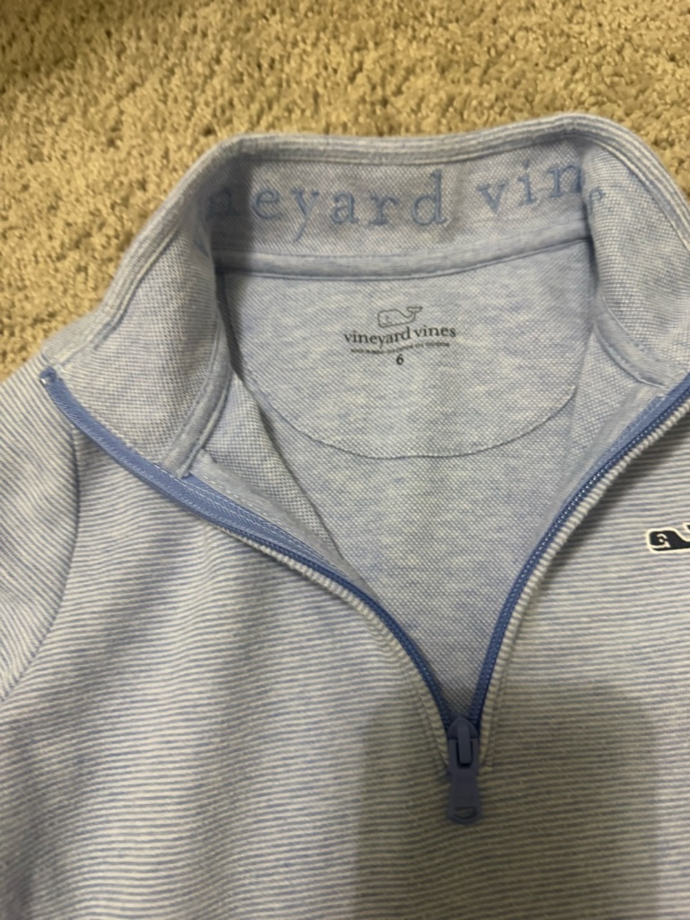 Vineyard Vines boys Light Blue Quarter-Zip Sweater